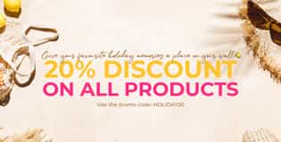 Give your favorite holiday memories a place on your wall, 20% discount on all products! Use the promo code: HOLIDAY20