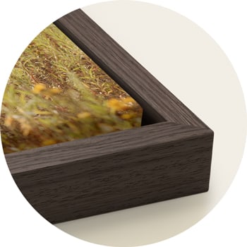 Dark brown wood Chocolate oak floating frame