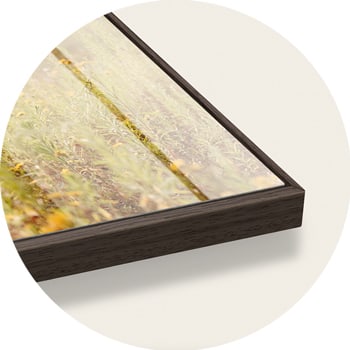 Dark brown wood Chocolate oak floating frame