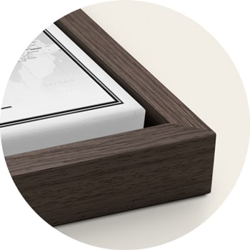 Dark brown wood Chocolate oak floating frame