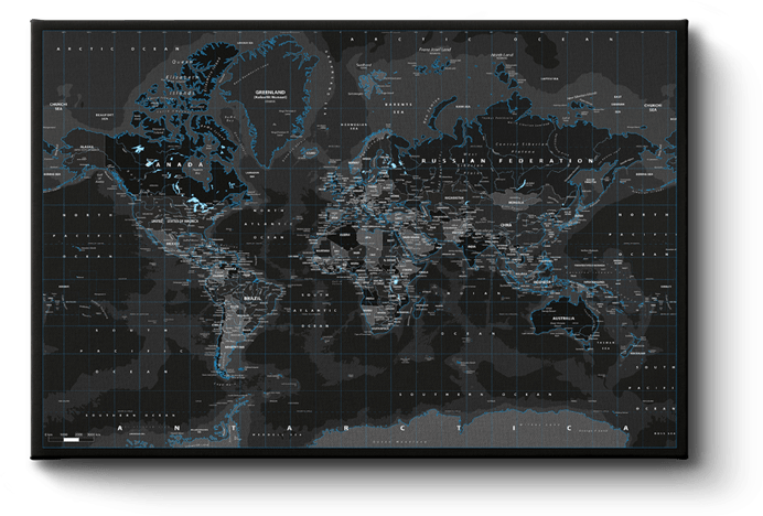 Map canvas print
