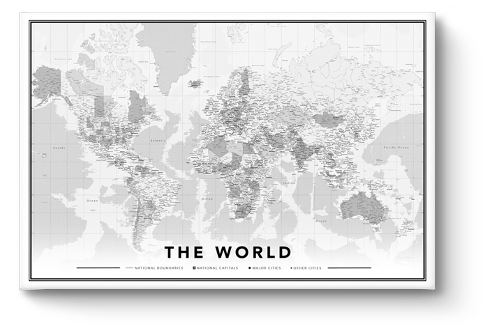 Worldmaps on canvas