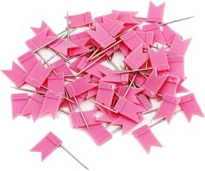 Push pins pink