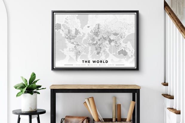 Order a worldmap on canvas