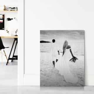 Wedding photo on aluminium